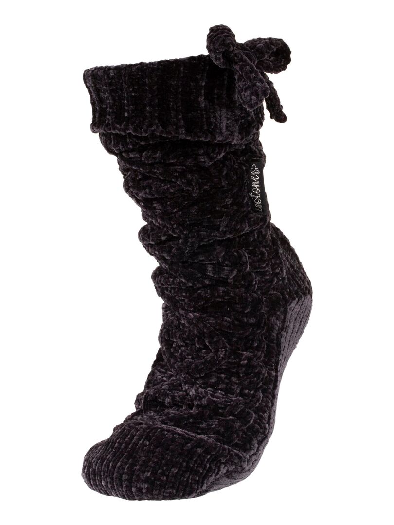Chaussettes hautes femme Sporty Look noires et blanches - DIM Style