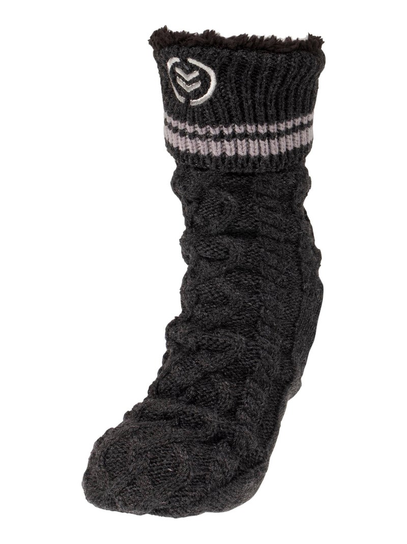 Chaussettes fourrées homme brodées Isotoner Gris chiné - Kiabi