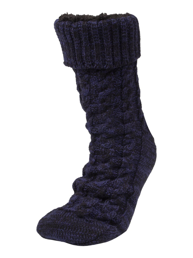 Chaussettes fourrées homme marine chiné Isotoner Bleu marine - Kiabi