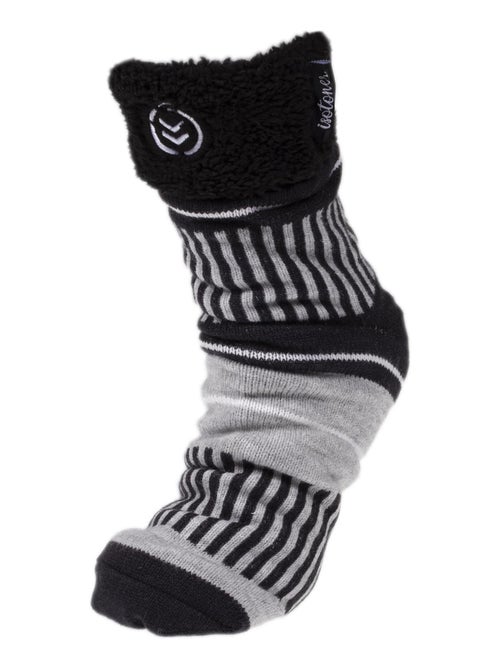 Chaussettes fourrées homme rayures grises Isotoner - Kiabi