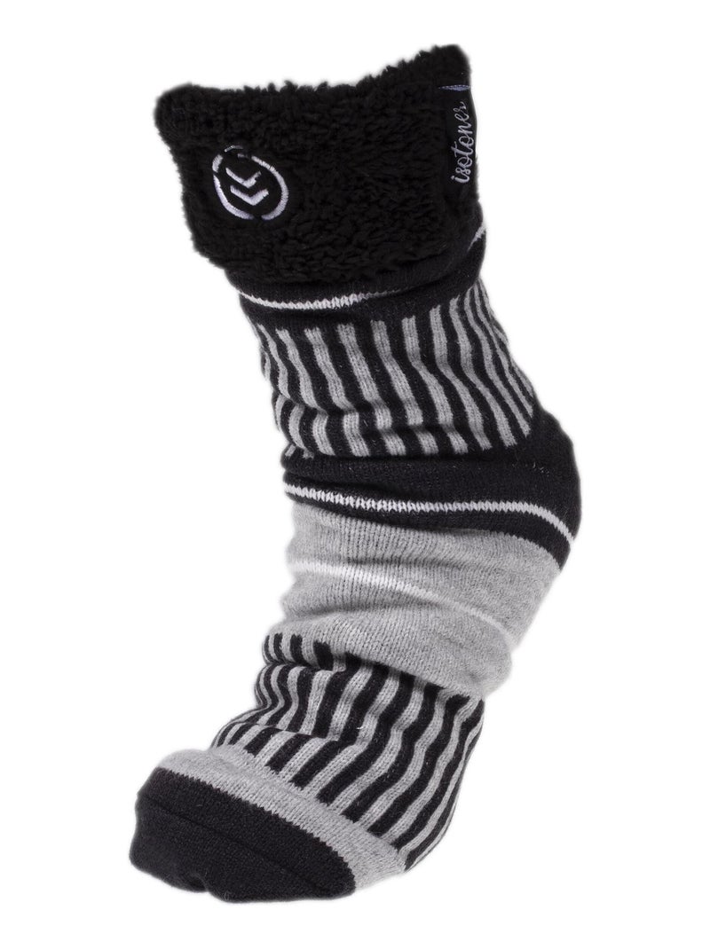 Chaussettes fourrées homme rayures grises Isotoner Multicolore - Kiabi
