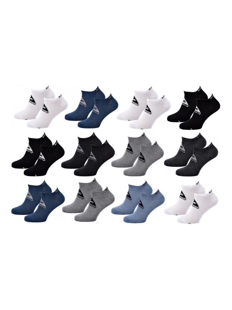 Chaussettes Garçon Le Coq Sportif - Pack de 12 Noir Multicolore Gris - Kiabi