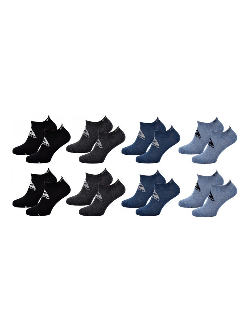 Chaussettes Garçon Le Coq Sportif - Pack de 8 Noir Gris clair Bleu - Kiabi