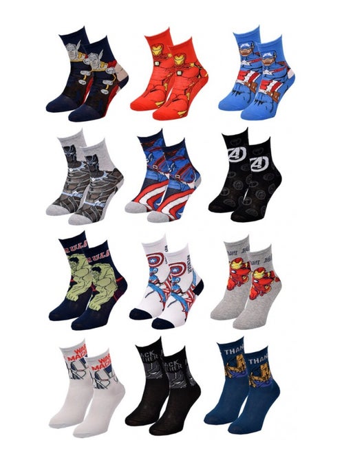 Chaussettes Garçon Licence PACK DE 12 PAIRES AVENGERS - Kiabi