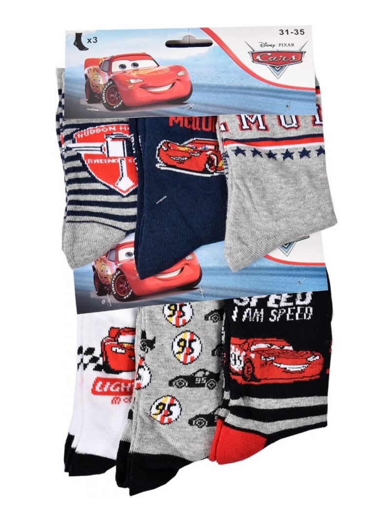 Chaussettes Garçon Licence PACK DE 12 PAIRES CARS Gris Rouge Blanc - Kiabi