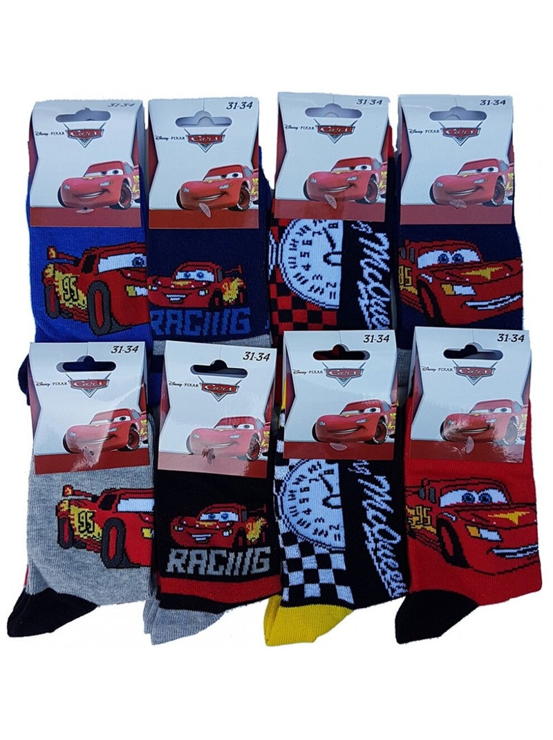 Chaussettes Garçon Licence PACK DE 12 PAIRES CARS Gris Rouge Blanc - Kiabi