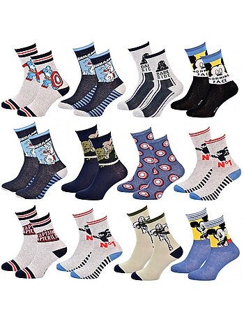 Chaussettes Garçon Licence PACK DE 12 PAIRES DISNEY CLASSIC