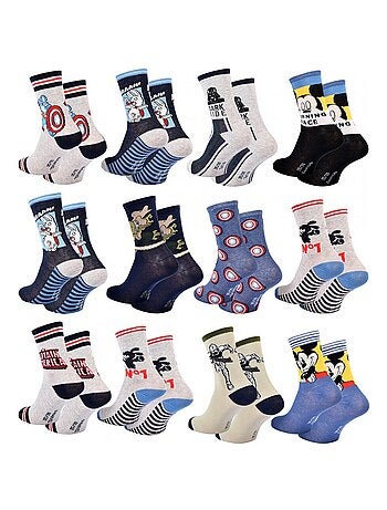 Chaussettes Garçon Licence PACK DE 12 PAIRES DISNEY CLASSIC