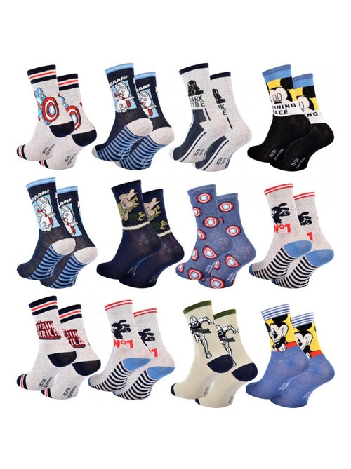 Chaussettes Garçon Licence PACK DE 12 PAIRES DISNEY CLASSIC - Kiabi