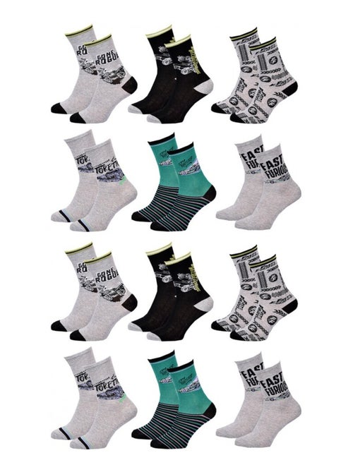 Chaussettes Garçon Licence PACK DE 12 PAIRES FAST AND FURIOUS - Kiabi