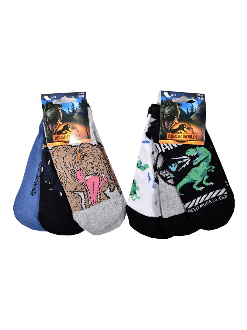 Chaussettes Garçon Licence PACK DE 12 PAIRES JURASSIC PARK Gris Vert clair Bleu - Kiabi