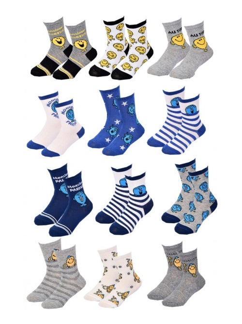 Chaussettes Garçon Licence PACK DE 12 PAIRES MONSIEUR MADAME - Kiabi
