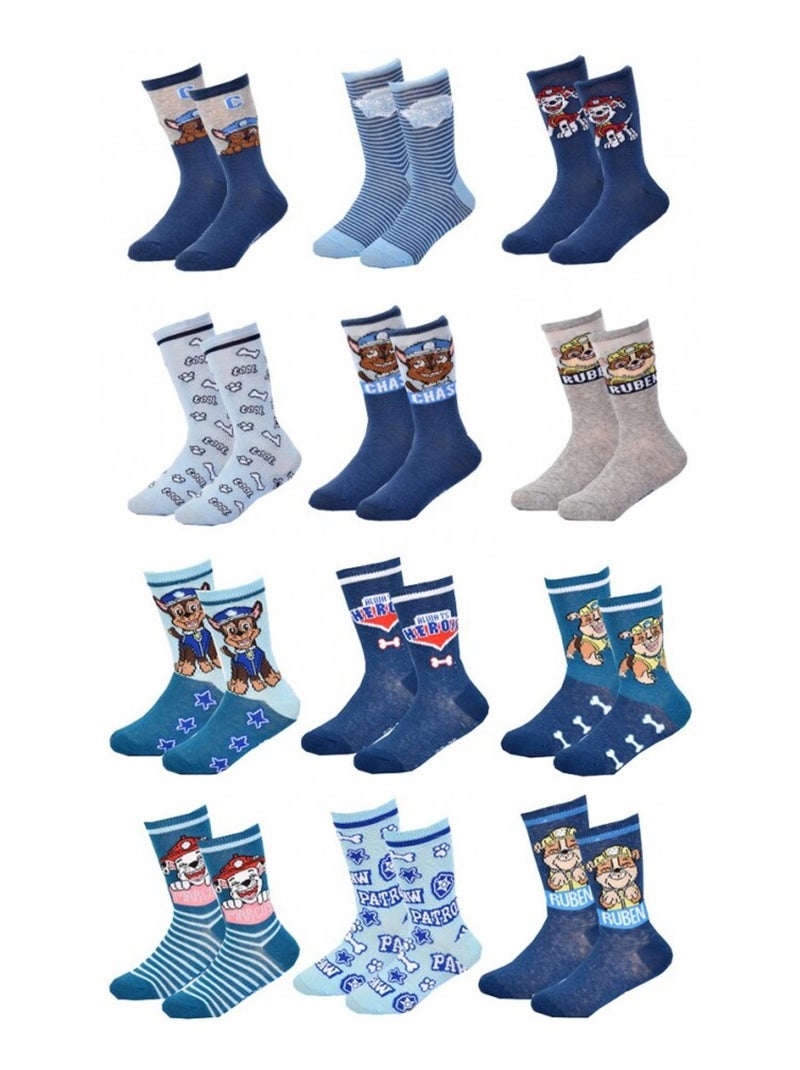 Chaussettes Garçon Licence PACK DE 12 PAIRES PAT PATROUILLE Bleu Multicolore Bleu - Kiabi