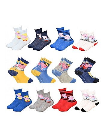 Chaussettes Garçon Licence PACK DE 12 PAIRES PEPPA PIG