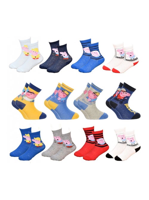 Chaussettes Garçon Licence PACK DE 12 PAIRES PEPPA PIG - Kiabi