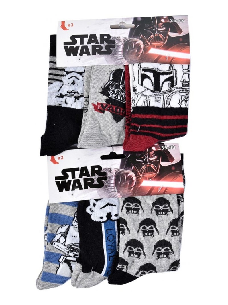 Chaussettes Garçon Licence PACK DE 12 PAIRES STAR WARS Gris Bordeaux Noir - Kiabi