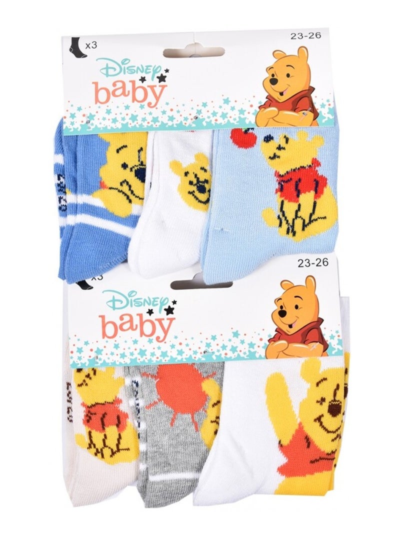 Chaussettes Garçon Licence PACK DE 12 PAIRES WINNIE L'OURSON Gris Orange clair Blanc - Kiabi