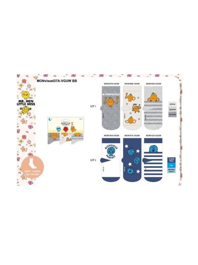 Chaussettes Garçon Licence PACK DE 3 PAIRES Blanc Bleu ciel - Kiabi