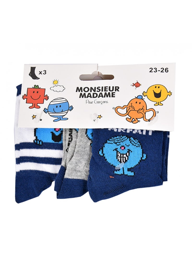 Chaussettes Garçon Licence PACK DE 3 PAIRES Bleu Bleu ciel Gris - Kiabi