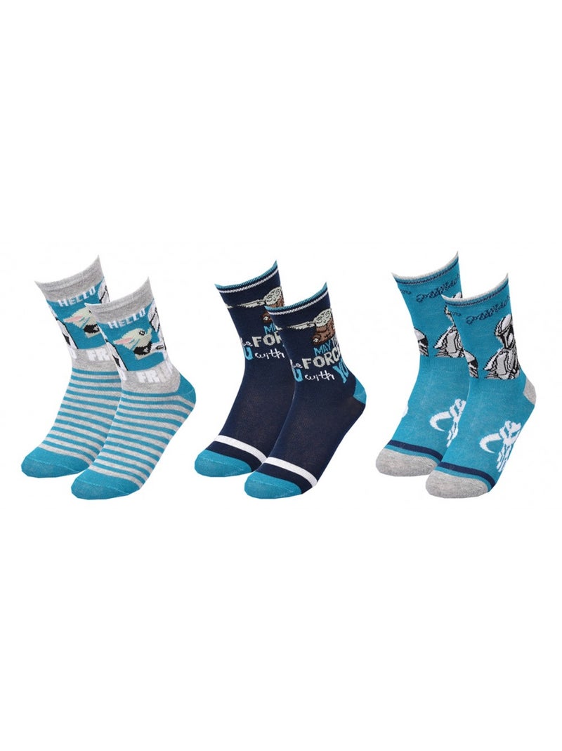 Chaussettes Garçon Licence PACK DE 3 PAIRES Bleu Multicolore Gris - Kiabi