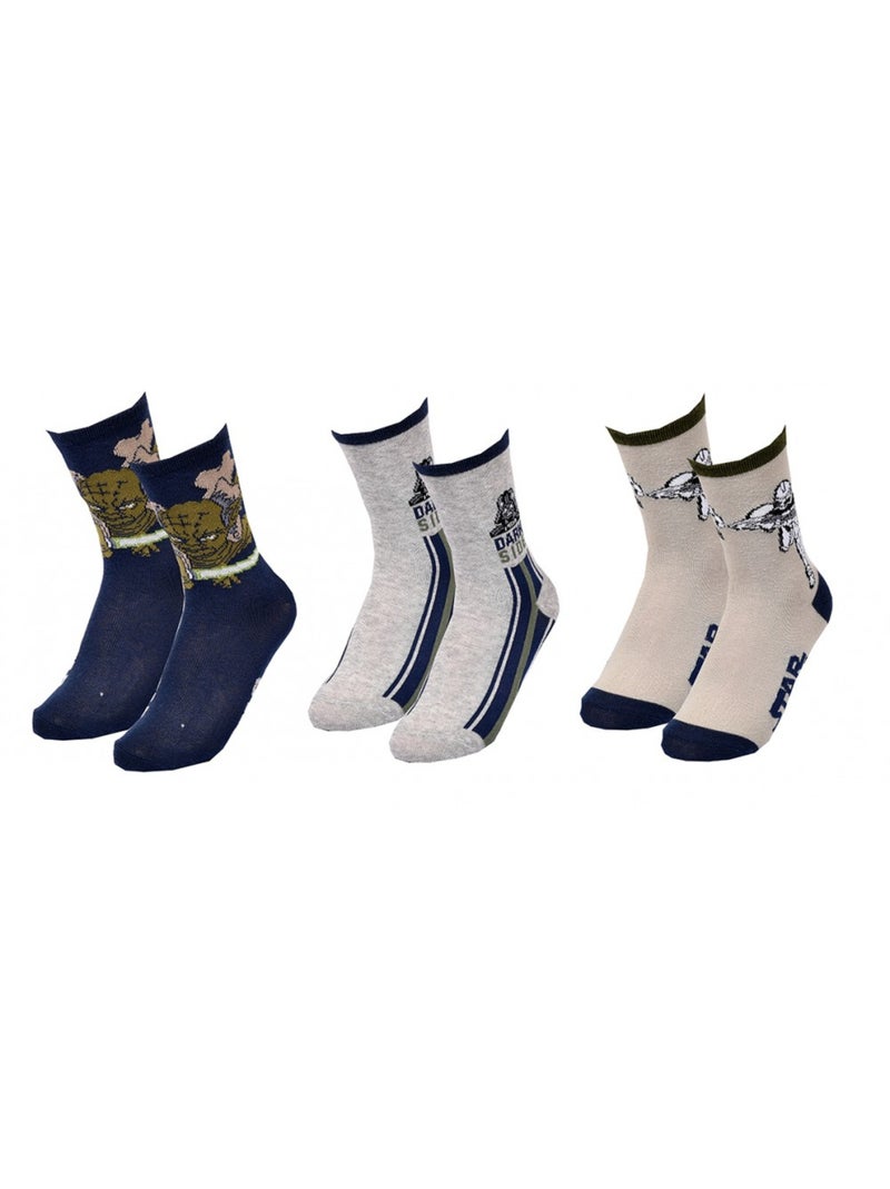 Chaussettes Garçon Licence PACK DE 3 PAIRES Gris taupe - Kiabi
