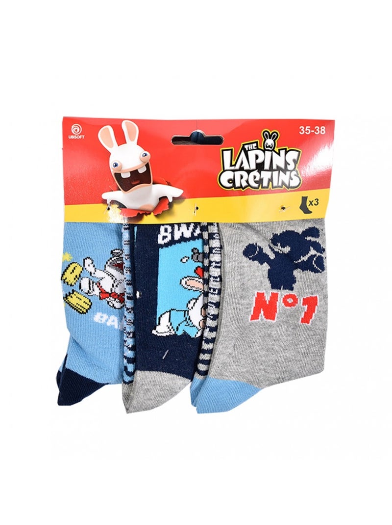 Chaussettes Garçon Licence PACK DE 3 PAIRES Noir Bleu ciel - Kiabi