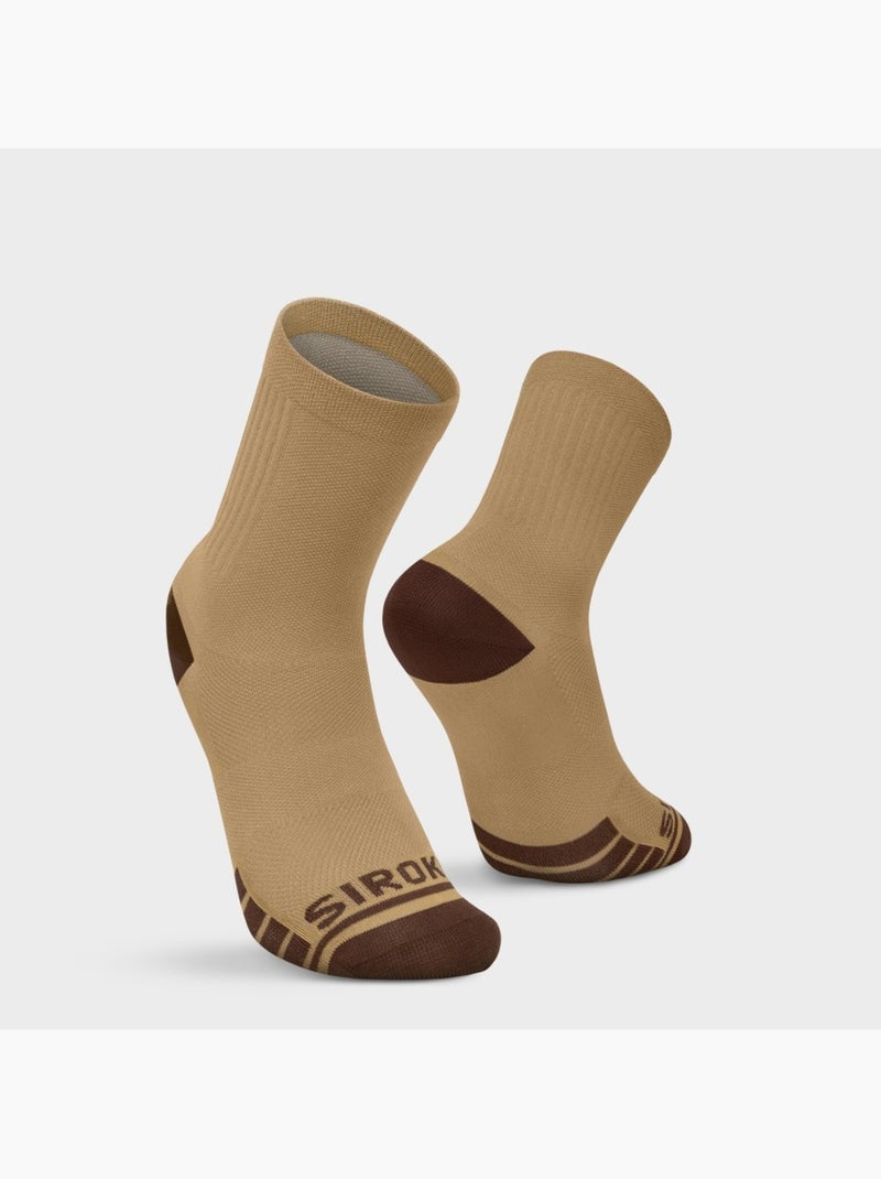 Chaussettes gravel cyclisme homme et femme gs1 mustard Marron - Kiabi