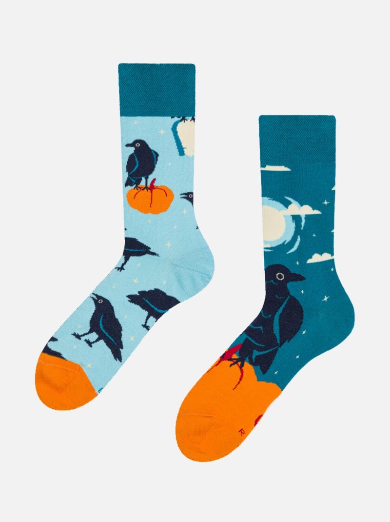 Chaussettes Halloween Dedoles Corbeau Noir Bleu - Kiabi