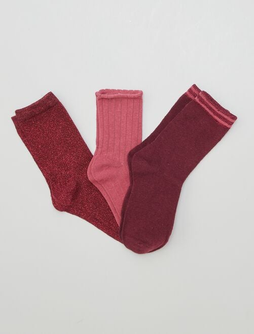 Chaussettes hautes - Lot de 3 - Kiabi