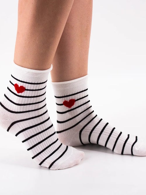 Chaussettes Hautes Amourettes Coeur - Kiabi