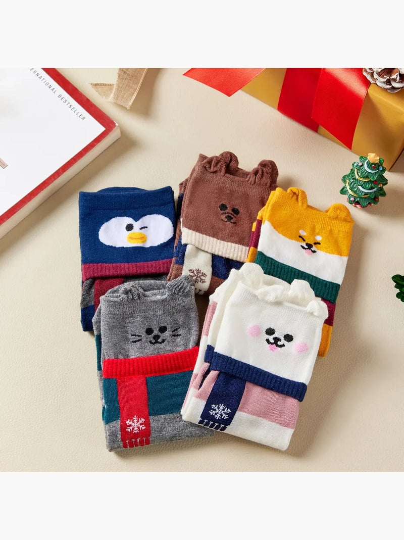 Chaussettes Hautes Animaux Écharpe Blanc - Kiabi