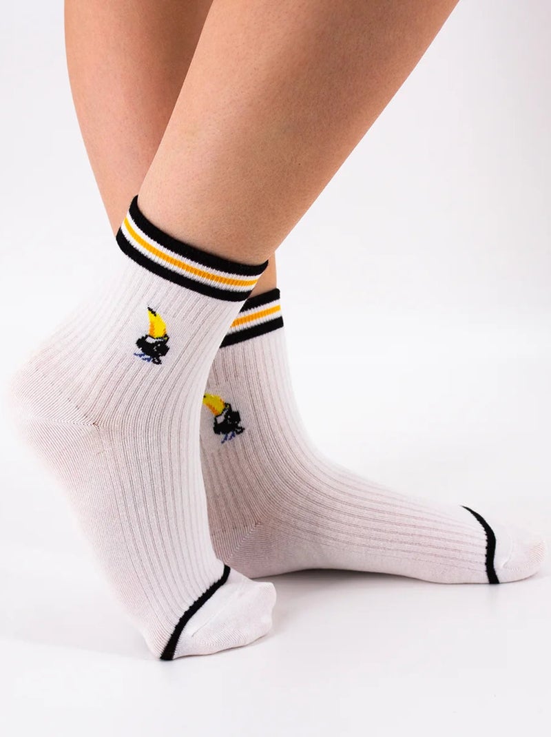 Chaussettes Hautes Animaux Exotiques Bleu marine - Kiabi