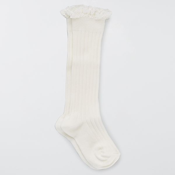 Chaussettes Hautes Avec Volants Fille 3 12 Ans Blanc Kiabi 3 00