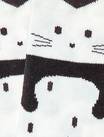 Chaussettes Hautes Chat Bebe Garcon Blanc Gris Kiabi 3 00