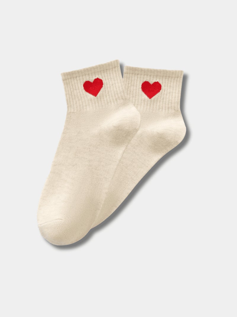 Chaussettes Hautes Coeur Côté Beige - Kiabi