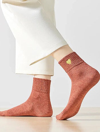 Chaussettes Hautes Coeur Doré