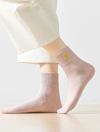 Chaussettes Hautes Coeur Doré