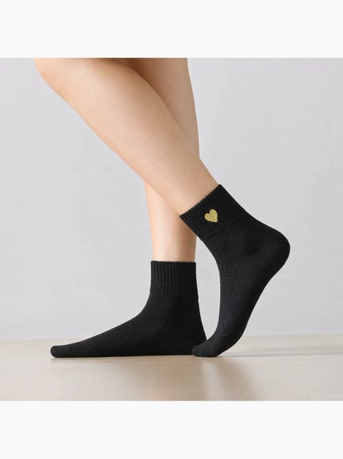 Chaussettes Hautes Coeur Doré - Kiabi