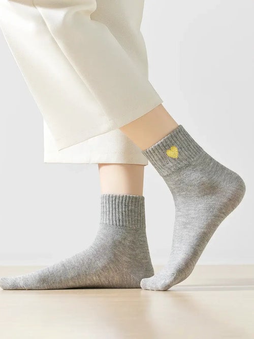 Chaussettes Hautes Coeur Doré - Kiabi