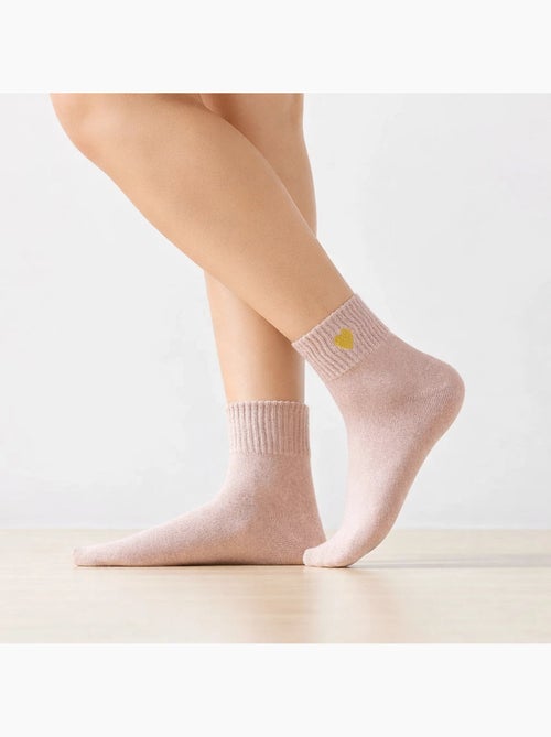 Chaussettes Hautes Coeur Doré - Kiabi