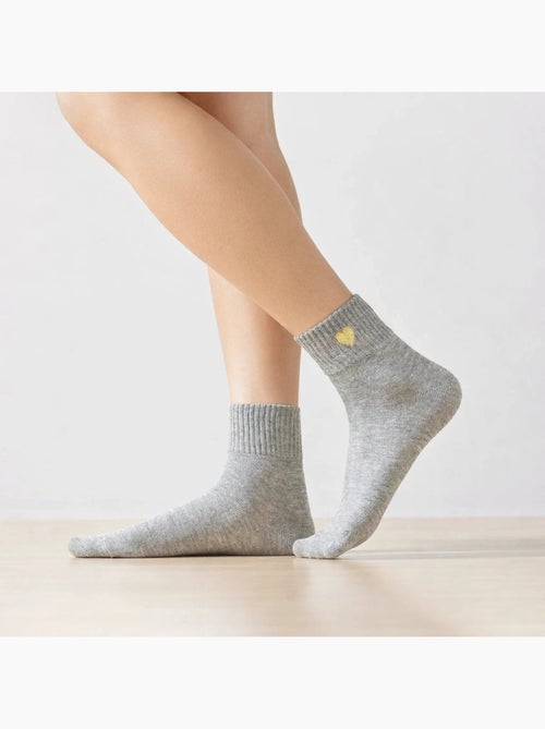 Chaussettes Hautes Coeur Doré - Kiabi