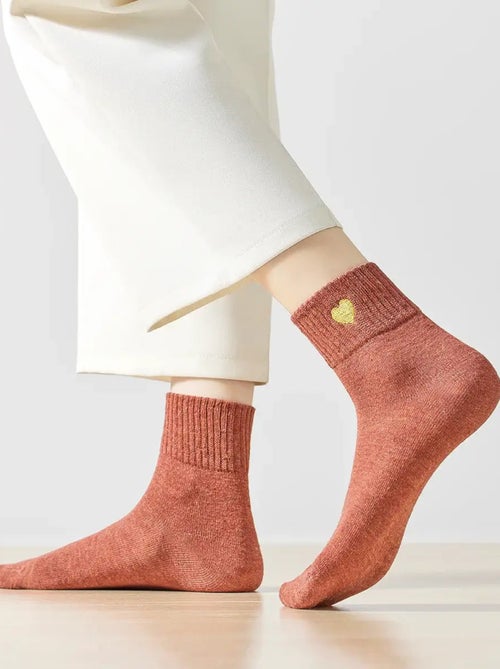 Chaussettes Hautes Coeur Doré - Kiabi