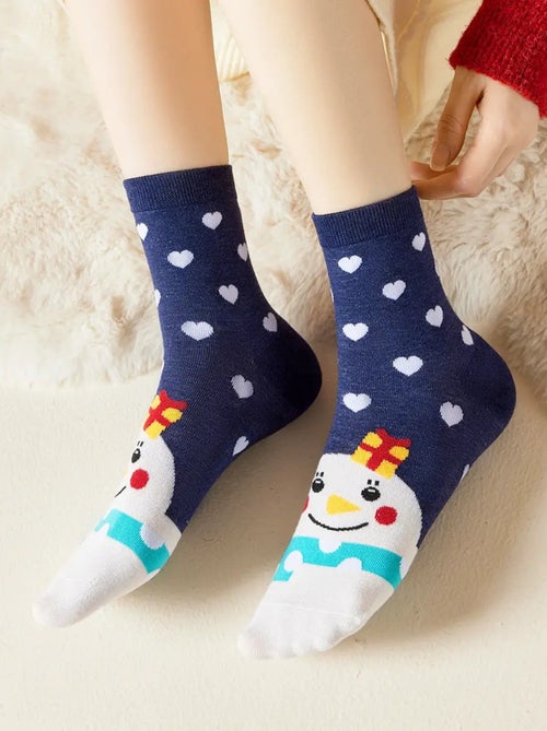 Chaussettes Hautes Cœur Noël - Kiabi