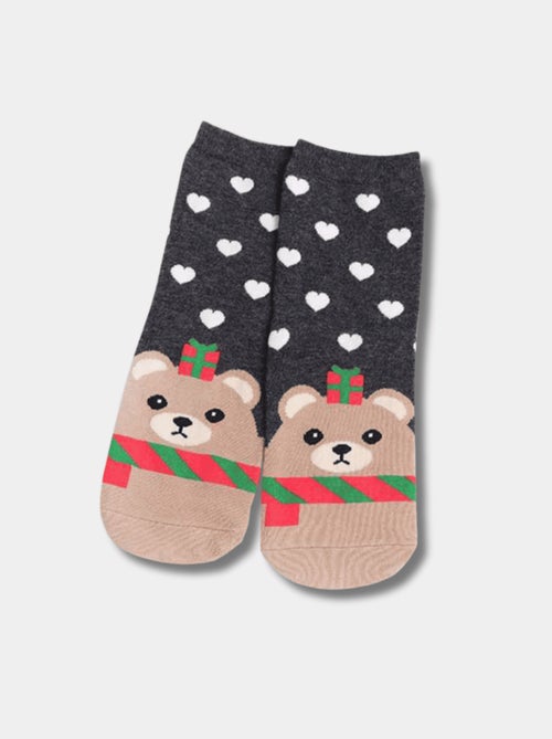 Chaussettes Hautes Cœur Noël - Kiabi