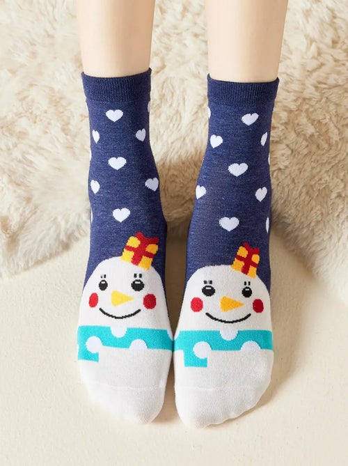 Chaussettes Hautes Cœur Noël - Kiabi