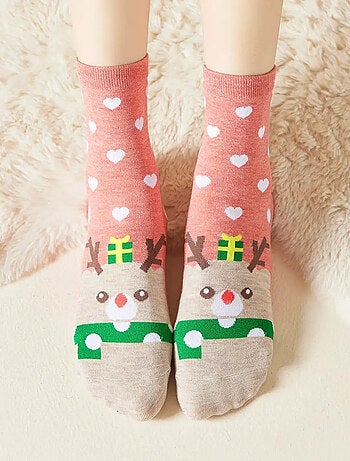 Chaussettes Hautes Cœur Noël