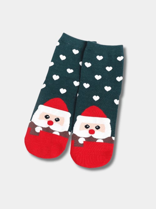 Chaussettes Hautes Cœur Noël - Kiabi