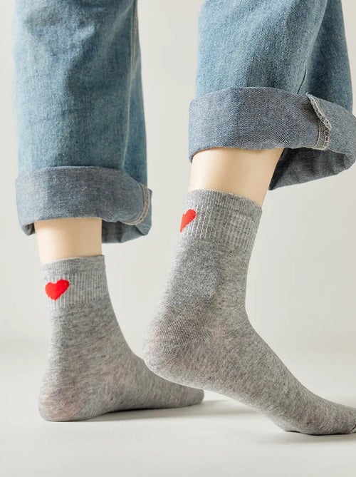 Chaussettes Hautes Coeur Talon - Kiabi