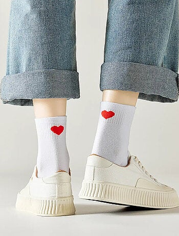 Chaussettes Hautes Coeur Talon