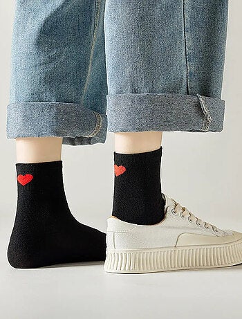Chaussettes Hautes Coeur Talon